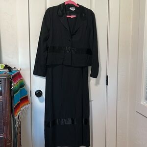 2 pc, black Rayon Acetate mix dress with matching jacket